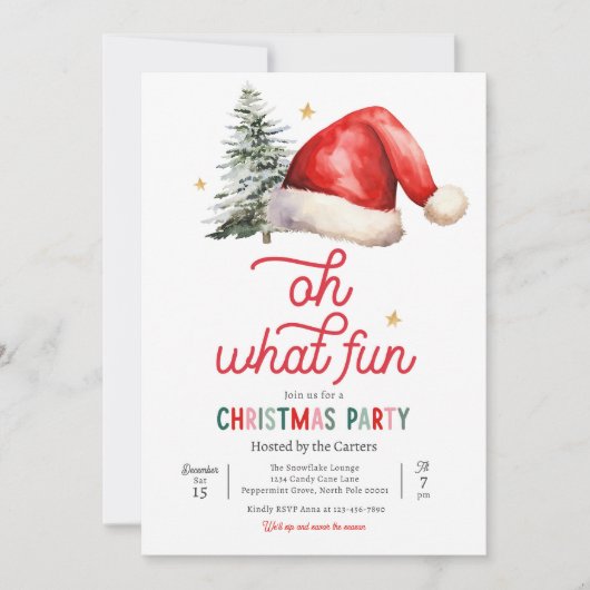 Oh, was Spaß Weihnachts-Cocktail-Party Einladung (Vorderseite)