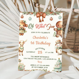 Oh, was Spaß Weihnachts-Cookies 1. Geburtstag Part Einladung