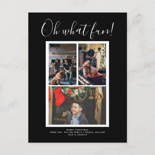 Oh, was Spaß Weihnachts-Foto Personalisiert Postkarte (Vorderseite)