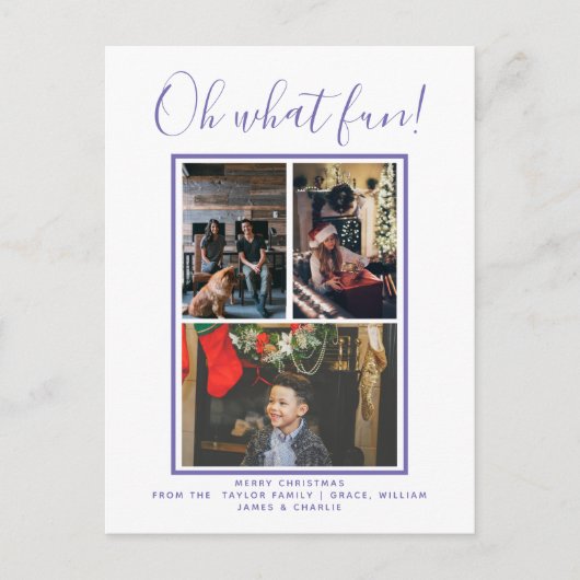 Oh, was Spaß Weihnachts-Foto Personalisiert Postkarte (Vorderseite)