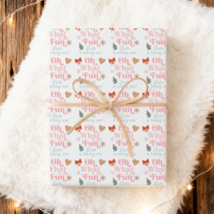 Oh, was Spaß Weihnachts-Party Girl 1. Geburtstag Geschenkpapier