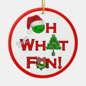 Oh, was Spaß Weihnachts-Pickleball Keramik Ornament (Vorne)