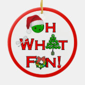 Oh, was Spaß Weihnachts-Pickleball Keramik Ornament (Hinten)