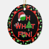 Oh, was Spaß Weihnachts Pickleball Paddles Black Keramik Ornament (Links)