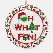 Oh, was Spaß Weihnachts Pickleball Paddles Keramik Ornament (Hinten)