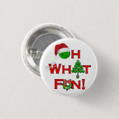 Oh, was Spaß Weihnachts-Pickleball-Party Button (Vorne & Hinten)