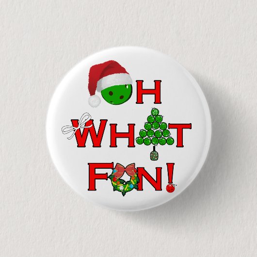 Oh, was Spaß Weihnachts-Pickleball-Party Button (Vorderseite)