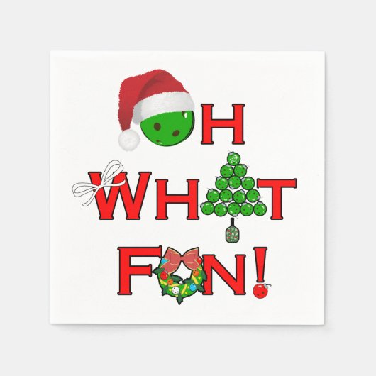 Oh, was Spaß Weihnachts-Pickleball-Party Serviette (Vorderseite)