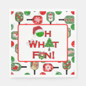 Oh, was Spaß Weihnachts Pickleball Rot und Grün Serviette (Vorderseite)