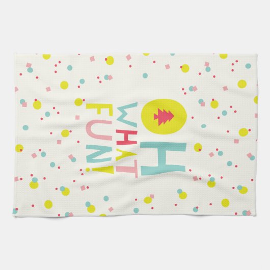 Oh, was Spaß Weihnachtsbaum farbenfrohe Confetti D Geschirrtuch (Horizontal)