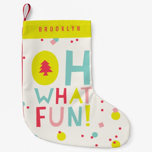 Oh, was Spaß Weihnachtsbaum farbenfrohe Confetti D Kleiner Weihnachtsstrumpf (Vorderseite)