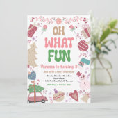 Oh, was Spaß | Weihnachtsfeier Einladung (Stehend Vorderseite)