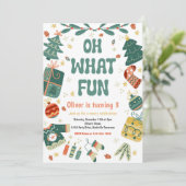 Oh, was Spaß | Weihnachtsfeier Einladung (Stehend Vorderseite)
