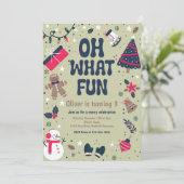 Oh, was Spaß | Weihnachtsfeier Einladung (Stehend Vorderseite)