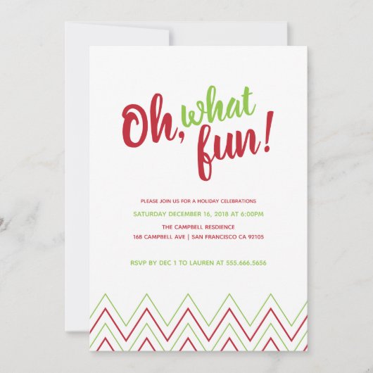 Oh, was Spaß Weihnachtsfeier Einladung (Vorderseite)