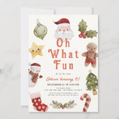 Oh, was Spaß Weihnachtsfeiertag Weihnachten Geburt Einladung (Vorderseite)