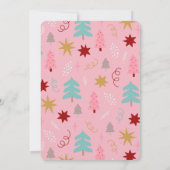 Oh, was Spaß Weihnachtsmotifs Rosa 1. Geburtstag Einladung (Rückseite)