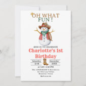 Oh, was Spaß Western Cowboy Weihnachten 1. Geburts Einladung (Vorderseite)