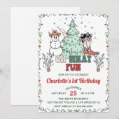 Oh, was Spaß Western Cowboy Weihnachten Geburtstag Einladung (Vorne/Hinten)