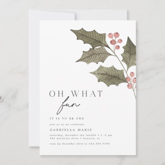 Oh, was Spaß Winter Kindergeburtstag Einladung (Vorderseite)