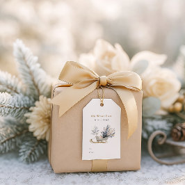 Oh, was Spaß Winter Sleigh Floral Weihnachten Geschenkanhänger