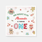 Oh, was Spaß Winter Weihnachten 1. Geburtstag Serviette (Vorderseite)