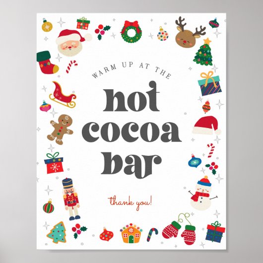 Oh, was Spaß Winter Weihnachten Heiße Cocoa Bar Si Poster (Vorne)