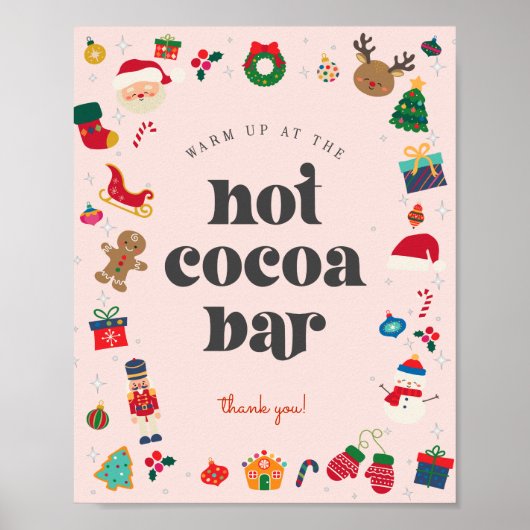 Oh, was Spaß Winter Weihnachten Heiße Cocoa Bar Si Poster (Vorne)