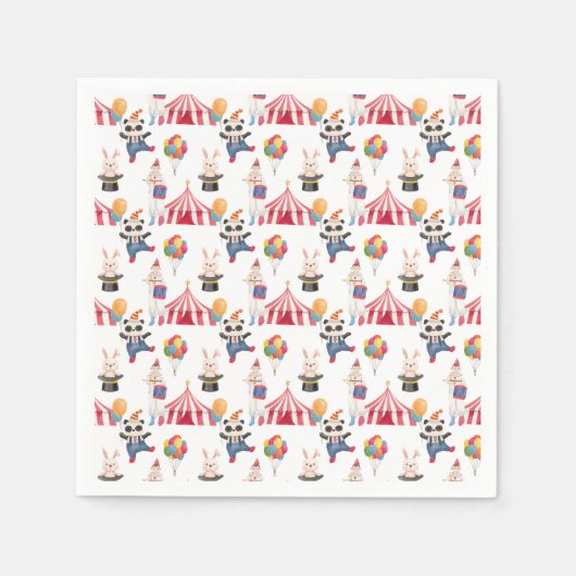 'Oh, was Spaß zu haben' Circus Theme Paper Plate Serviette (Vorderseite)