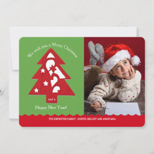 Oh Weihnachtsbaum-Foto-Feiertags-Karte Feiertagskarte
