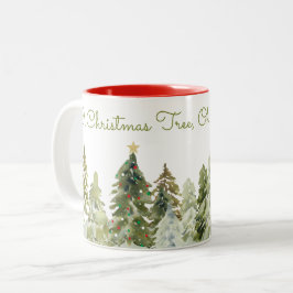 Oh Weihnachtsbaum Grüne Aquarellkiefern  Zweifarbige Tasse