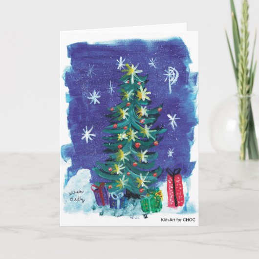 Oh Weihnachtsbaum - Kinderkunst für CHOC Dankeskarte (Vorderseite)