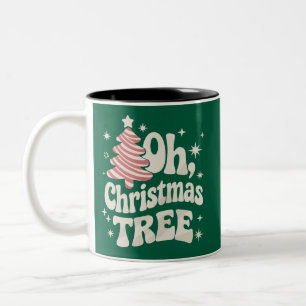 Oh Weihnachtsbaum Licht Frohe Weihnachten Xmas  Zweifarbige Tasse