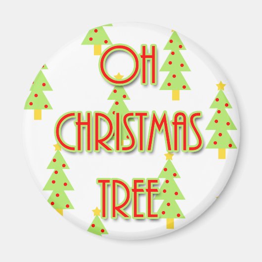 oh Weihnachtsbaum Mitte des Jahrhunderts moderne g Magnet (Vorne)