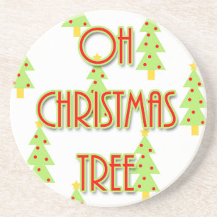 oh Weihnachtsbaum Mitte des Jahrhunderts moderne g Sandstein Untersetzer