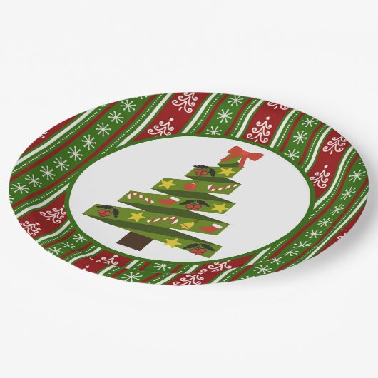 Oh Weihnachtsbaum Pappteller (Schrägansicht)