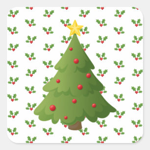 Oh Weihnachtsbaum Quadratischer Aufkleber