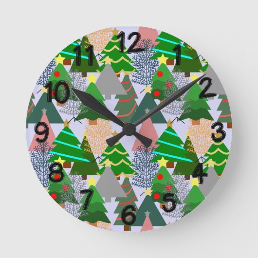 Oh Weihnachtsbaum! Runde Wanduhr (Vorderseite)