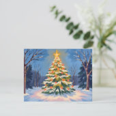 Oh Weihnachtsbaum Wasserfarbe Feiertagskarte (Stehend Vorderseite)