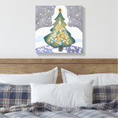 Oh Weihnachtsbaum | Wasserfarbene Winterfarbe Leinwanddruck (Insitu (Schlafzimmer))