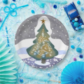 Oh Weihnachtsbaum | Wasserfarbene Winterfarbe Pappteller (Party)