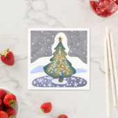 Oh Weihnachtsbaum | Wasserfarbene Winterfarbe Serviette (Beispiel)