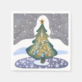 Oh Weihnachtsbaum | Wasserfarbene Winterfarbe Serviette