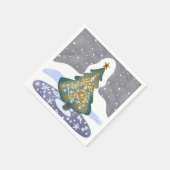 Oh Weihnachtsbaum | Wasserfarbene Winterfarbe Serviette (Ecke)