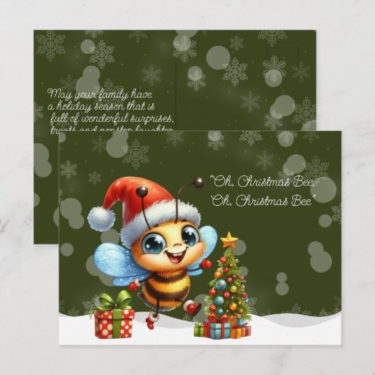 "Oh, Weihnachtsbiene, Oh, Weihnachtsbiene" Postkarte (Vorne/Hinten)