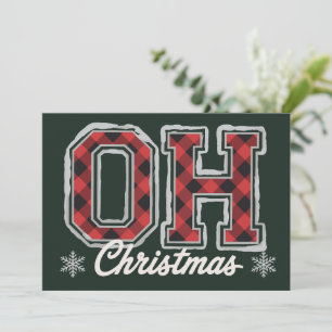 Oh Weihnachtsfeier Buffalo Plaid Familienparty  Feiertagskarte