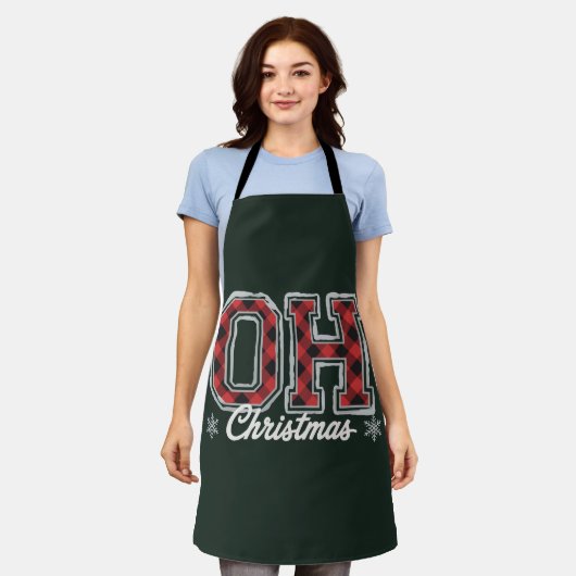 Oh Weihnachtsfeiertag Buffalo Kariertes Party Schürze (Getragen)