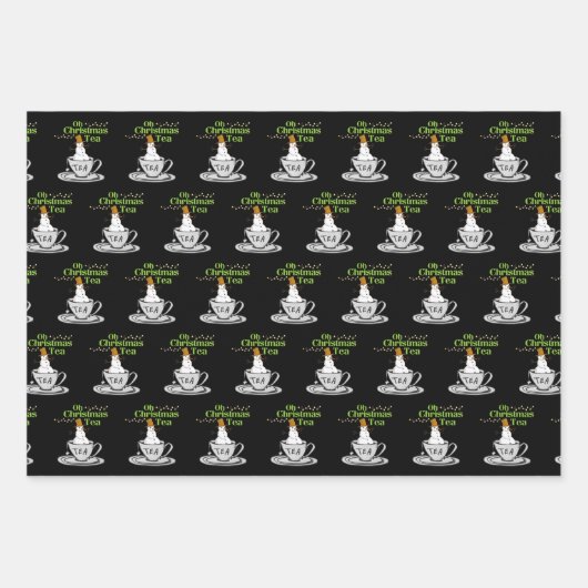 Oh Weihnachtsgebäck - Tee Lover Xmas Urlaub Geschenkpapier Set (Vorderseite)