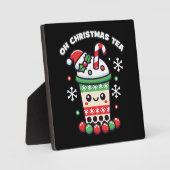 Oh Weihnachtstee - Funny Boba Holiday Bubble Tee Fotoplatte (Vorderseite)
