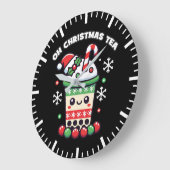 Oh Weihnachtstee - Funny Boba Holiday Bubble Tee Große Wanduhr (Winkel)